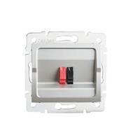 LOGI Reproduktorová zásuvka samostatná - stříbrná "