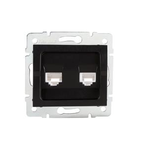 LOGI Zásuvka datová-telefonní RJ45Cat 5e + RJ11 - černá matná