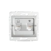 LOGI Zásuvka datová-telefonní RJ45Cat 5e + RJ11 - stříbrná "