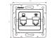 LOGI Zásuvka datová-telefonní RJ45Cat 6 + RJ11 - stříbrná