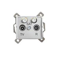 LOGI Zásuvka dvojitá 2x SAT-TV-R koncová - stříbrná "