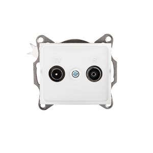 LOGI Zásuvka TV-R průběžná - bílá