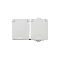 TEKNO IP65GR GN2x2P+Z Dvojitá zásuvka s ochranou kontaktů horizontální