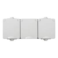 TEKNO IP65GR GN3x2P+Z Trojitá zásukva s ochranou konatků horizontální